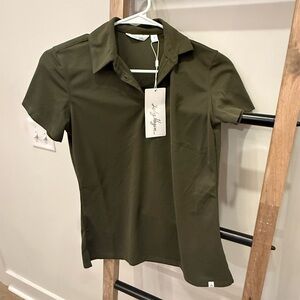 Lady Hagen Dark Green Button Down Shirt
